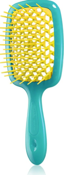 Гребінець для волосся Janeke 1830 Superbrush The Original Italian бірюзова з жовтим розмір стандарт 21см