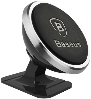 Автотримач для телефону магнітний Baseus 360-degree Rotation Magnetic Mount на торпедо Сріблястий