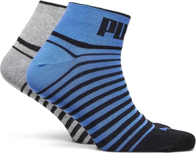 Набор носков Puma Unisex Quarter 101002001020 35-38 р 2 пары Синий/Серый/Чёрный (8718824798455)
