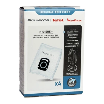 Мешки (набор мешков мешок пылесборник) для пылесоса Rowenta Tefal Moulinex Hygiene+ ZR200540 4 шт (оригинал)