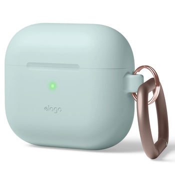 Чехол для наушников с карабином Elago Hang Silicone Case for Airpods 3rd Gen, Mint (EAP3HG-HANG-MT)