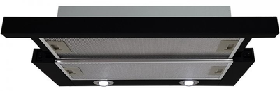 Витяжка Luxor Fantom 2 двигуни 1000 м3 F 60 BK Glass LED + гофротруба в комплекті чорне скло