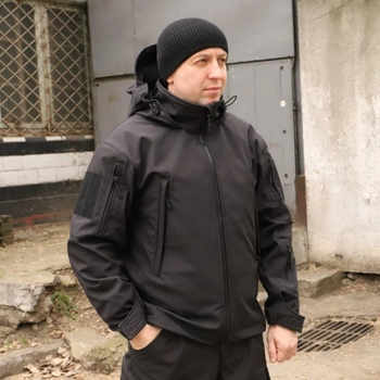 Тактична куртка Softshell. Куртка Софтшелл Haunt-Hanter. Розмір 56 чорний (0016К-1)