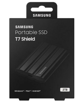 SSD Samsung T7 2TB Shield Black (MU-PE2T0S) NEW 2023 , up to 1050MB/s, Стандарт IP65, Протиударний