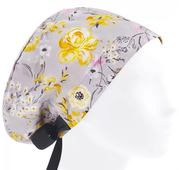 Медицинская шапочка женская HeadwearUniverse универсальная принт Цветы медовые