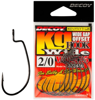 Крючок офсетный Decoy Worm25 Hook Wide 2/0, 7 шт / уп