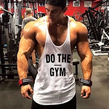 Майка мужская для тренировок с узкими бретелями Do The Gym белая М