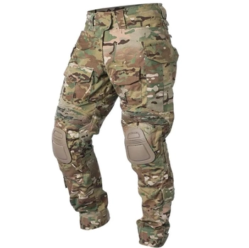 Тактические штаны мультикам спецназа ВСУ с эластичными вставками IDOGEAR G3 Multicam и наколенниками р.M