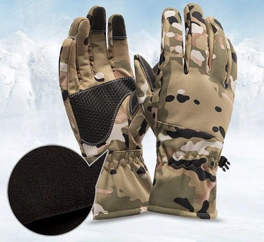 Тактичні рукавички зимові Desert&Fox розмір L. Мультикам.