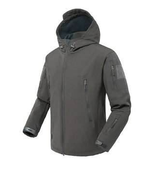 Куртка / ветровка тактическая Softshell grey (серый) софтшелл Размер 4XL