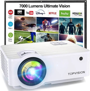 Мультимедийный домашний проектор Topvision T6 HD LED 7000 Лм HDMI USB