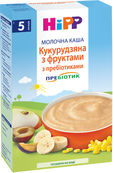 Молочна каша HiPP Кукурудзяна з фруктами з пребіотиками 250 г (9062300126539_9062300140153)