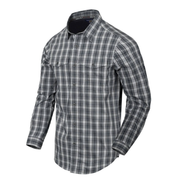 Рубашка (Скрытое ношение) Covert Concealed Carry Shirt Helikon-Tex Foggy Grey Plaid M Тактическая мужская