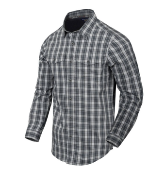 Рубашка (Скрытое ношение) Covert Concealed Carry Shirt Helikon-Tex Foggy Grey Plaid XXL Тактическая мужская