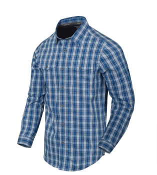 Рубашка (Скрытое ношение) Covert Concealed Carry Shirt Helikon-Tex Ozark Blue Plaid L Тактическая мужская