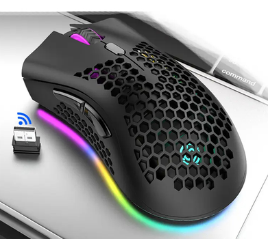 Беспроводная бесшумная игровая мышь BM600 2.4G с аккумулятором и подсветкой RGB Light