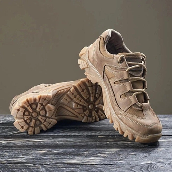 Кросівки чоловічі шкіряні Demi Season 45 (29 см) Демісезон 1208 Ukr-Tec (Койот) тактичні черевики