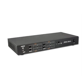Матричный видео коммутатор сигналов HDMI 4х4 с ИК пультом управления 4х HDMI видеоисточника / 4х HDMI монитора цвет черный Lenkeng (КНР) LKV344