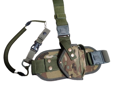 Комплект кобура для пистолета Макаров набедренная с платформой (cordura мультикам), шнур (тренчик) 991