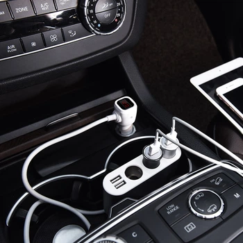 Адаптер автомобільний Hoco with LCD 3 in one Z13 | 2USB, 2.1A |