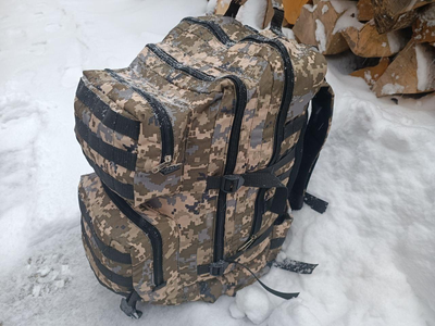 Военный рюкзак на 60 литров с системой MOLLE армейский тактический рюкзак цвет пиксель для ВСУ