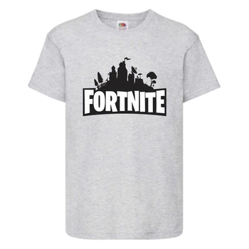 Футболка детская Фортнайт (Fortnite LOGO) серая (FT-02) 116 см