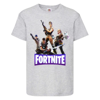 Футболка детская Фортнайт Heroes (Fortnite) серая (FT-01) 140 см