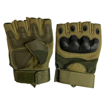 Тактические перчатки открытые пальцы Gloves HF 1 Оливковый M