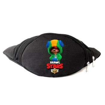 Сумка Бананка на пояс Бравл Старс Brawl Stars Леон Хамелеон (BS-012) Cappuccino Toys черная