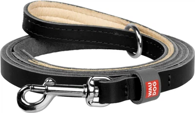 Поводок для котов и мелких собак кожаный WAUDOG Classic XXS-XS Ш 12 мм, Дл 122 см Черный (60321Collar) (4823089358734)