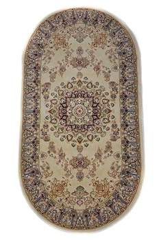 Класичний килим з іранським дизайном Iranian Star 1.2х1.8 м овал кремовий 1830A
