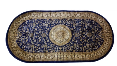 Класичний килим із поліестеру SILK STAR 1.5х2.3 м. Овал NAVY 6510A