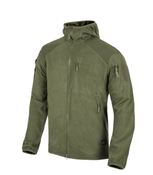 Куртка Alpha Hoodie Jacket - Grid Fleece Helikon-Tex Olive Green XS Тактическая