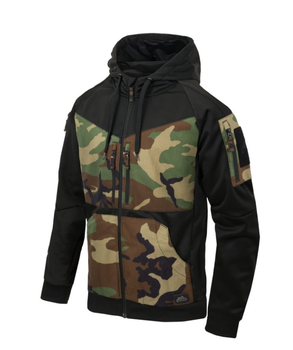 Куртка толстовка (Худі) Rogue Hoodie (Fullzip) Helikon-Tex Black US Woodland L (Вудленд) Тактична чоловіча