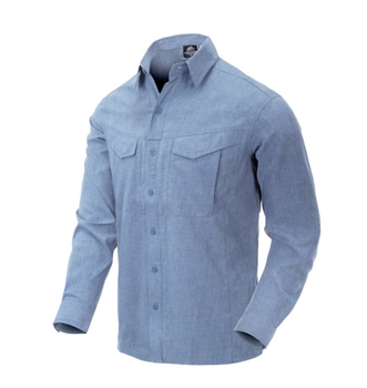 Рубашка Defender MK2 Gentleman Shirt Helikon-Tex Melange Light Blue XS Тактическая мужская