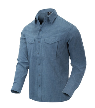 Рубашка Defender MK2 Gentleman Shirt Helikon-Tex Melange Blue XL Тактическая мужская