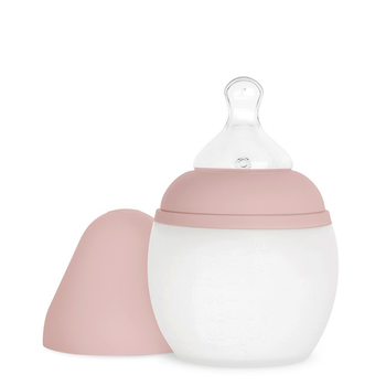 Антиколікова пляшечка для годування дитяча силіконова Èlhèe BibRond 150 ml Blush