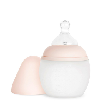 Антиколікова пляшечка для годування дитяча силіконова Èlhèe BibRond 150 ml Nude