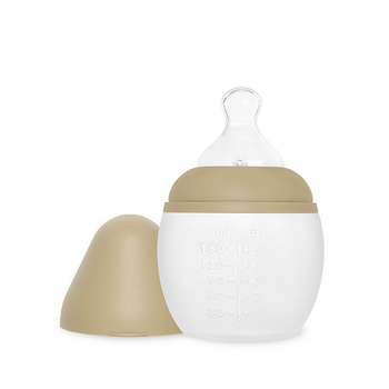 Антиколікова пляшечка для годування дитяча силіконова Èlhèe BibRond 240 ml Oats