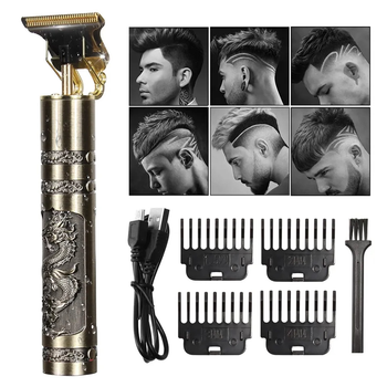 Тример для бороди та стрижки волосся Акумуляторний Professional Cut Shave Vintage T9 Дракон