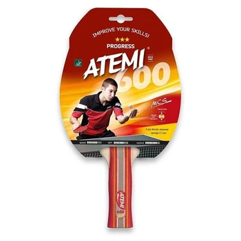 Ракетка для настольного тенниса Atemi 600 Черный/Красный