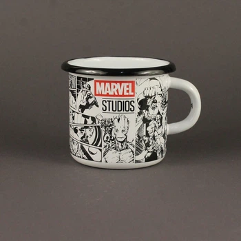 Кружка эмалированная Enamel mug с принтом Marvel белая 400 мл