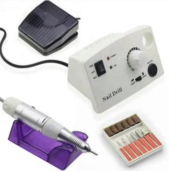 Фрезер для маникюра Nail Drill Pro ZS-602 65 Вт 45 000 оборотов с педалью и насадками Белый