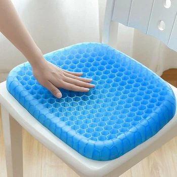 Гелевая ортопедическая подушка для сидения на стульчик Egg Sitter чехол 40×32х3 см