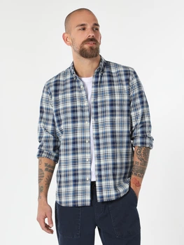 Сорочка бавовняна чоловіча Colin's CL1061678INV S Indigo (8683197509109)