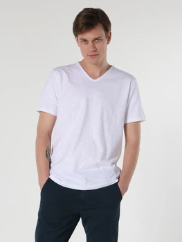 Футболка хлопковая длинная мужская Colin's CL1058584WHT 3XL White (8683197654687)
