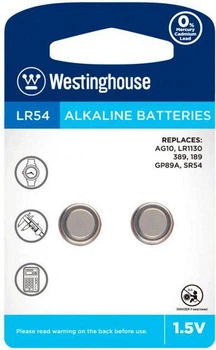 Батарейка в годинник LR54 AG10 Westinghouse Alkaline (2шт./уп.)