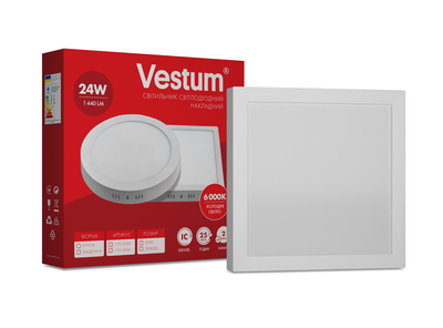 Светильник LED накладной квадратный Vestum 24W 6000K 220V