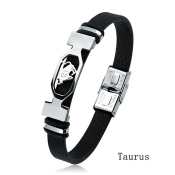 Браслет шкіряний «Знак зодіаку» Телець, Taurus (21 квітня-20 травня)