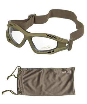 Окуляри тактичні Mil-Tec Десантні захисні One size Олива COMMANDO BRILLE AIR PRO OLIV KLAR (15615401)